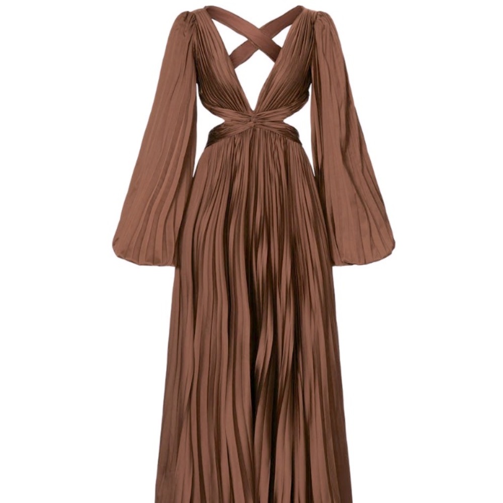 Mac Duggal Silk Chocolate Gown